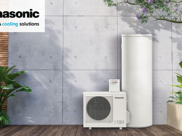 Panasonic hot water tank system outside